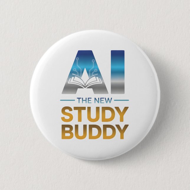 Künstliche Intelligenz Studienbegleiter Design Button (Vorderseite)
