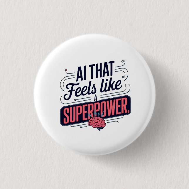 Künstliche Intelligenz Superpower Graphic Button (Vorderseite)