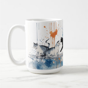 Künstliche Katzen Liebhaber Tasse - Abstrakte Wass