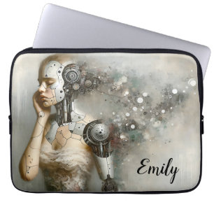 Künstliche weibliche Cyborg-Frau-Ai-Kunst Laptopschutzhülle
