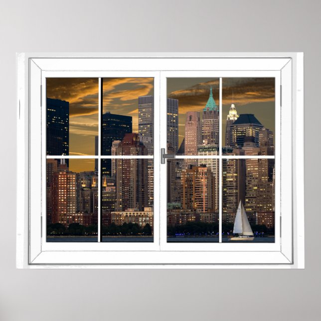 Künstlicher Fensterblick New York City Poster (Vorne)