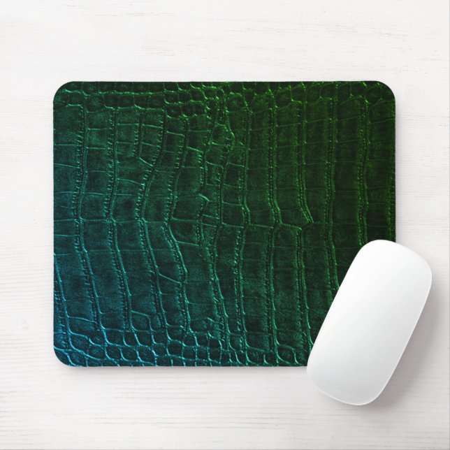 Künstlicher grüner Alligator-Krokodillederdruck Mousepad (Mit Mouse)