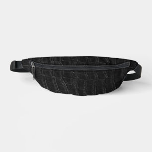 Künstlicher schwarzer Alligator-Krokodil-Lederdruc Bauchtasche