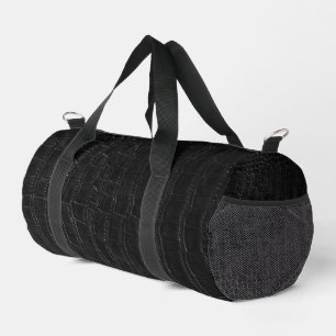 Künstlicher schwarzer Alligator-Krokodillederdruck Duffle Bag