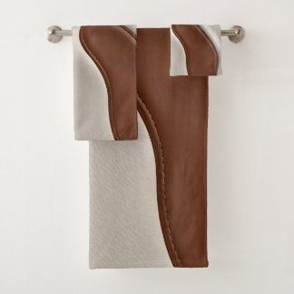 Künstliches Rindleder Moderne Luxus Elegante Kolle Badhandtuch Set