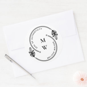 Künstliches Siegel der Echtheitsmonogramm Runder Aufkleber