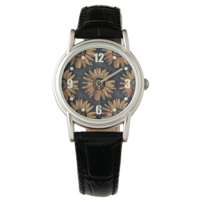 Kunstlichtblume Herbst Armbanduhr (Vorderseite)