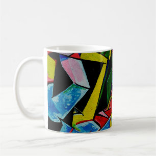 Kunstmalerei Abstrakte Dreieck-Kurve Quadrat, Pabl Kaffeetasse