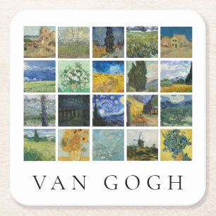 Kunstmalerei Collage Vincent Van Gogh Rechteckiger Pappuntersetzer