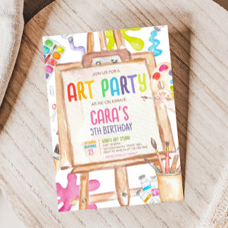 Kunstmalerei Geburtstagsparty Einladung