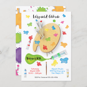 Kunstmalerei Geburtstagsparty Einladungen