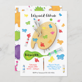 Kunstmalerei Geburtstagsparty Einladungen