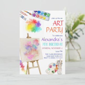 Kunstmalerei Künstlerin Geburtstagsparty Einladung