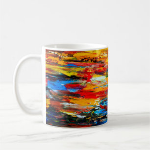 Kunstmalerei mit Palettenmessermeisterwerk,malerei Kaffeetasse
