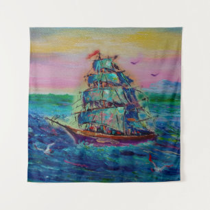 Kunstmalerei Öl Farbe barque Glück thailandabstra Wandteppich