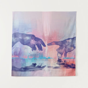 Kunstmalerei, surrealistische handgemalte Hände Wandteppich