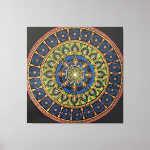 Kunstmauer Mandala, Kunstwerke, Wanddekoration, ei Leinwanddruck
