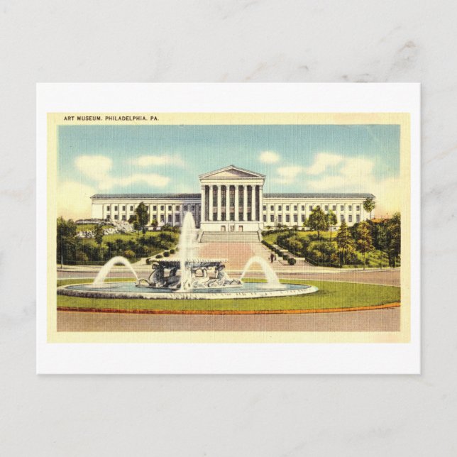 Kunstmuseum in Philadelphia, Pennsylvania, Vintag Postkarte (Vorderseite)