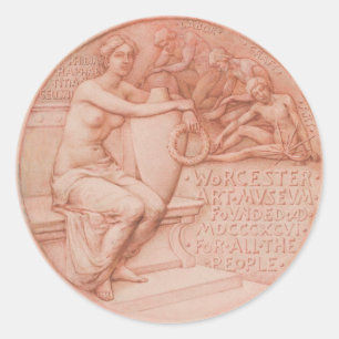Kunstmuseum Worcester - Siegel Design Runder Aufkleber