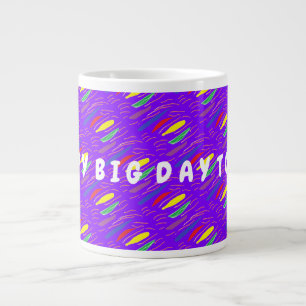 Kunstmuster auf brüchig lila Jumbo-Tasse