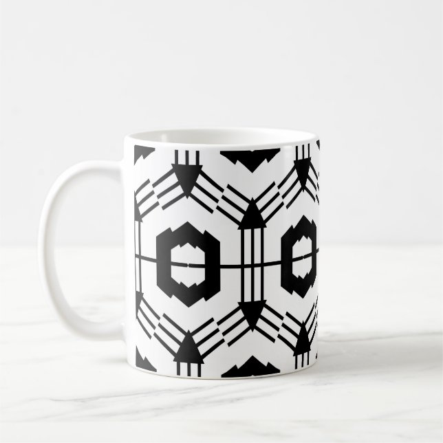 Kunstnahtloses Muster. Vintager geometrischer Hint Kaffeetasse (Links)