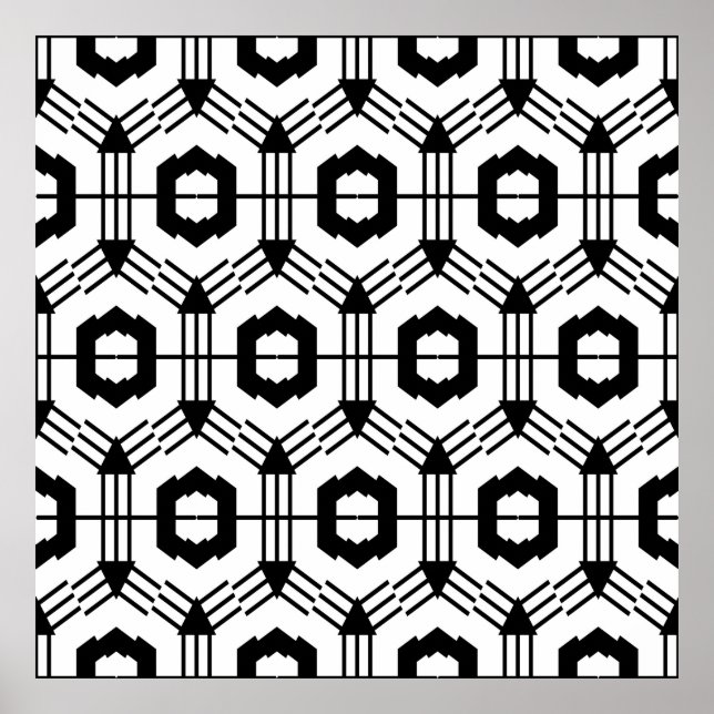 Kunstnahtloses Muster. Vintager geometrischer Hint Poster (Vorne)