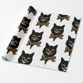 KUNSTNOUVEAU SCHWARZER CAT-Packpapier HALLOWEEN Geschenkpapier