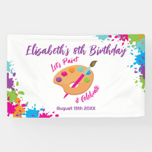 Kunstparty Kunstmalerei Mädchen Geburtstagsfeier Banner
