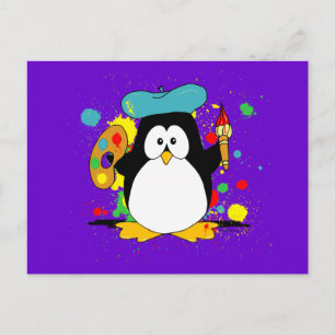 Kunstpinguin Postkarte