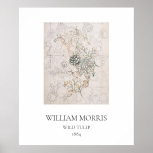 KUNSTPLAKAT : WILLIAM MORRIS : WILDE TULPE : 1884 POSTER