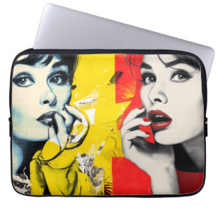 Kunstportrait mit zwei Pop Laptopschutzhülle