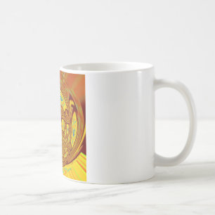 Kunstposter Baseballhandschuh in goldenem Gelb Kaffeetasse