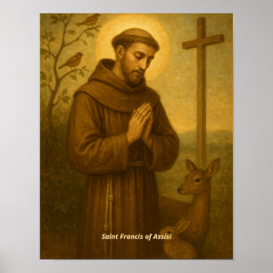 Kunstposter des Heiligen Franz von Assisi Poster
