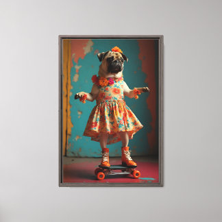 Kunstposter mit individuellem Mops-Porträt Leinwanddruck