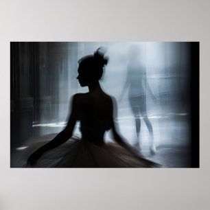 Kunstposter mit Silhouette eines Tänzers Poster