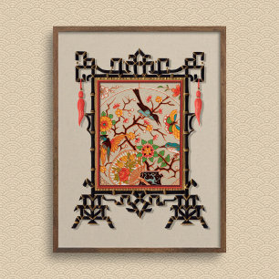 Kunstposter Vögel & Schmetterlinge Poster