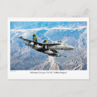 Kunstpostkarte zur Luftfahrt "F/A-18 Hornet"