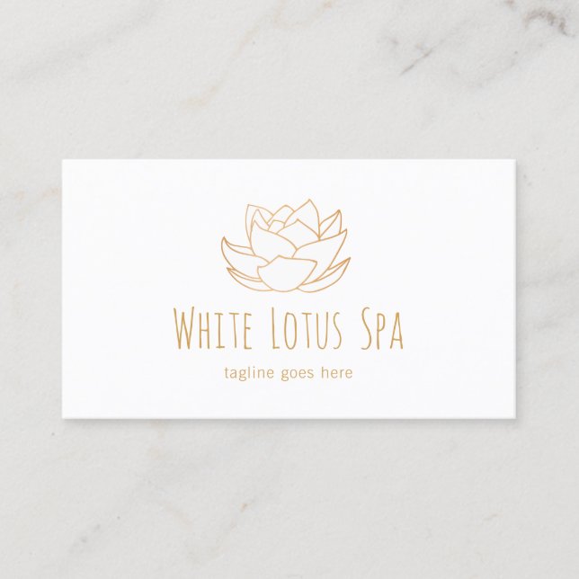 Kunstrasen Weißer Lotus Blume Wellness Wellness-Ce Visitenkarte (Vorderseite)