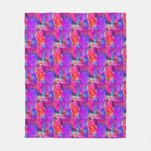 Kunstrosa, Blau, roter Beschaffenheitshintergrund Fleecedecke