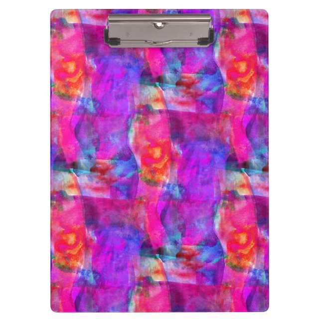 Kunstrosa, Blau, roter Beschaffenheitshintergrund Klemmbrett (Vorderseite)