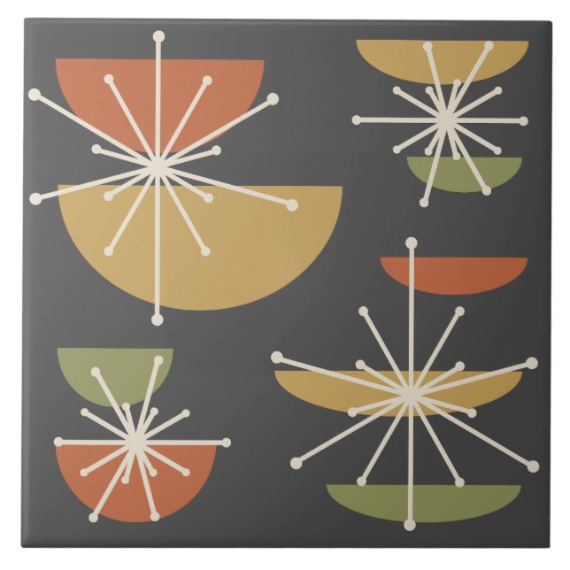 Kunstschalen des Mitteljahrhunderts Sternexplosion Fliese (Vorderseite)