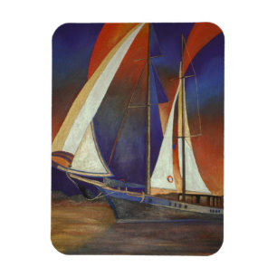Kunstschlucht unter Segel in Orange und Lila Magnet