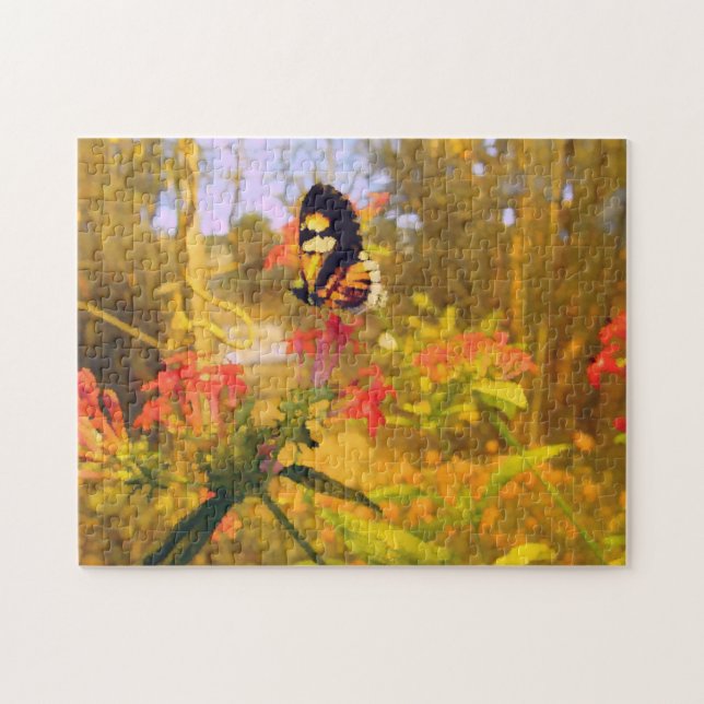 Kunstschmetterling im Garten landschaftlich Puzzle (Horizontal)