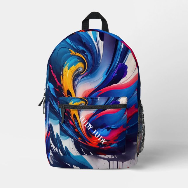 KUNSTSPATTER BEDRUCKTER RUCKSACK (Vorderseite)
