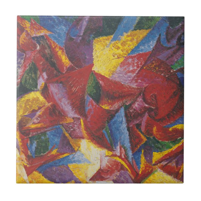 Kunststoffe eines Pferdes - Umberto Boccioni Fliese (Vorderseite)