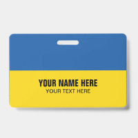 Kunststoffname Abzeichen mit ukrainischer Flagge