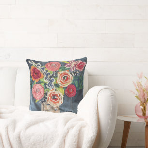 Kunststoffquilt entworfen Rosenstrauß Kissen mit S