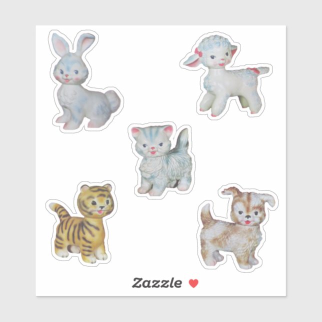 Kunststofftiere Aufkleber (Blatt)