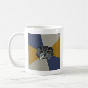 Kunststudent-Eulen-Ratetier Meme Kaffeetasse