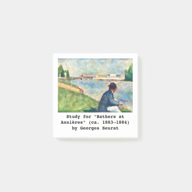 Kunststudie von Georges Seurat Post-it Klebezettel (Vorderseite)
